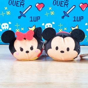 TSUM TSUM Mickey and Minnie Mouse 2.5" Collectible Disney Mini Toy Plush Set NWT